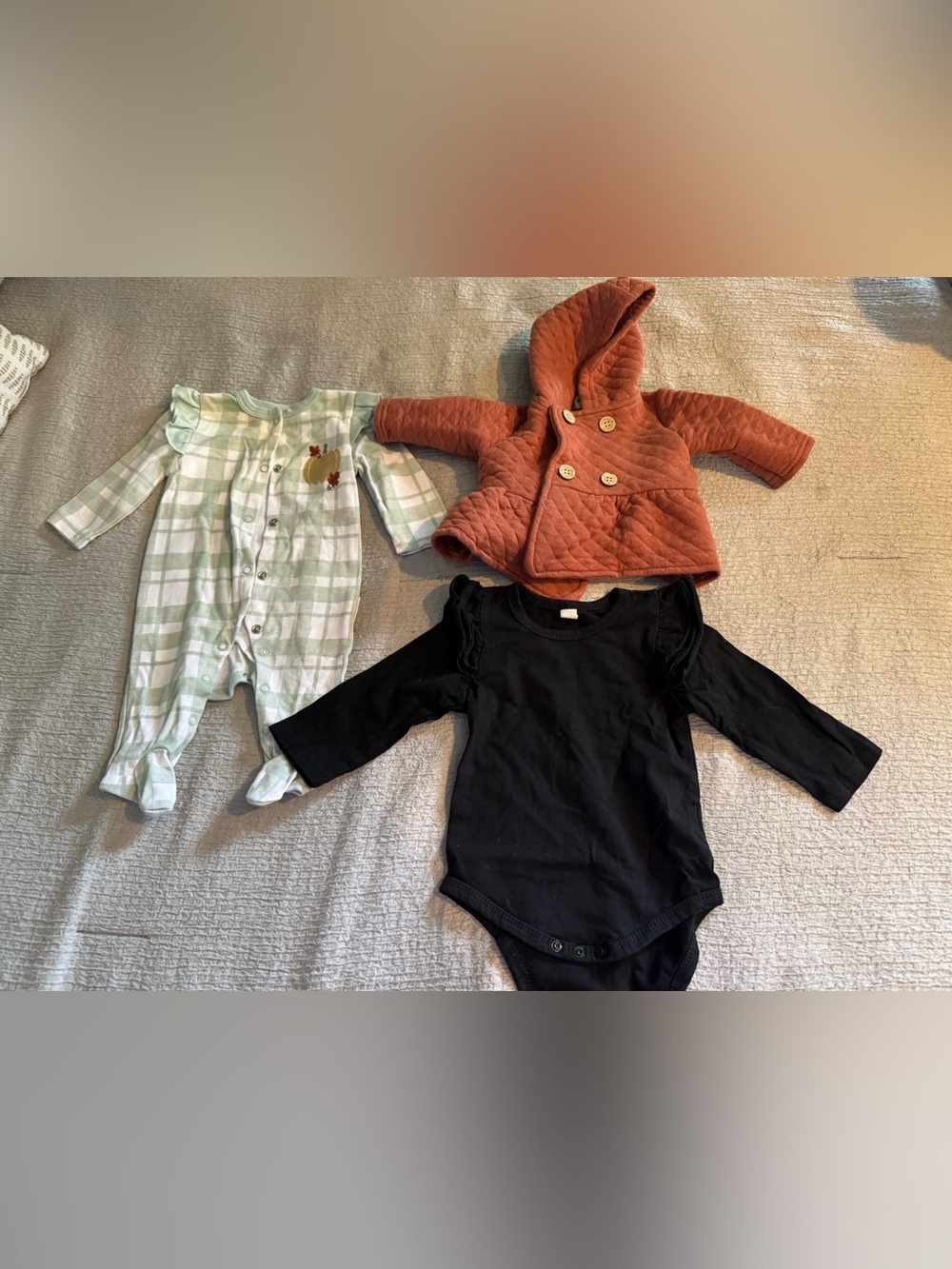 Babygirl pajamas black onesie and coat